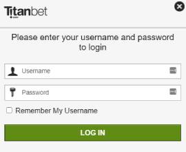 Registration form at Titanbet