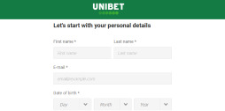 Unibet registration proccess